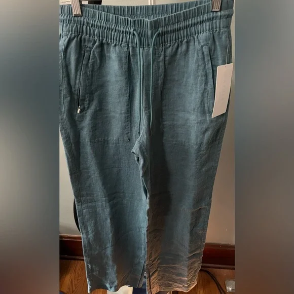 Athleta Retreat Linen wide leg pant 0T - Picture 3 of 6